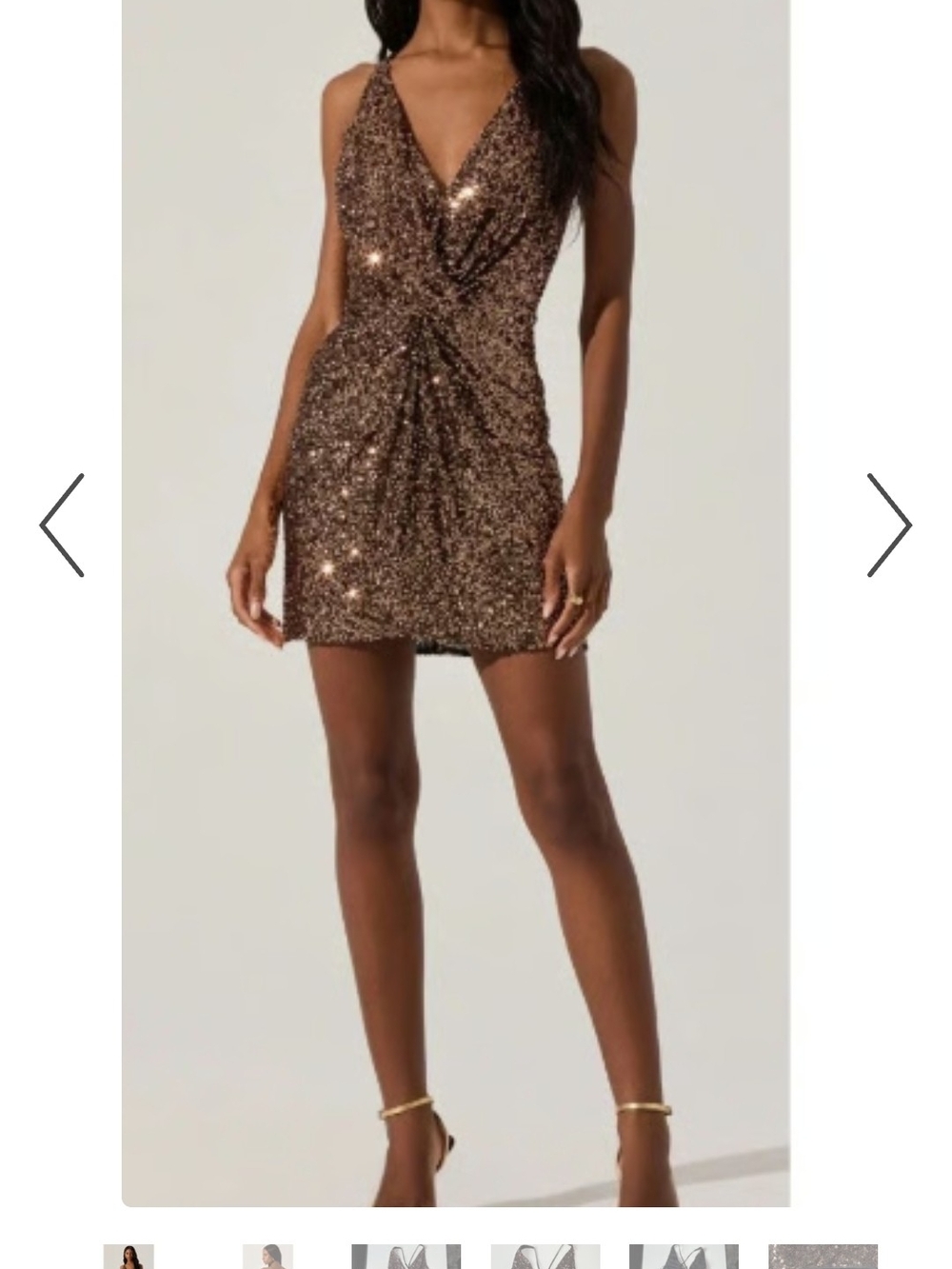 Astr Sequined Twist-Front Mini Dress  Large NWT
